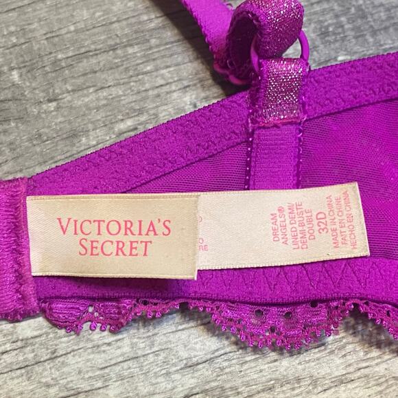 Victoria's Secret Dream Angels Lightly Lined Demi Bra 32D Pink / Purple - Picture 2 of 12
